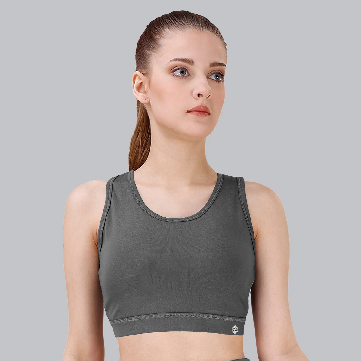 Soie Woman's Medium Impact Removable Cups Non Wired Racerback Activewear Sports Bra