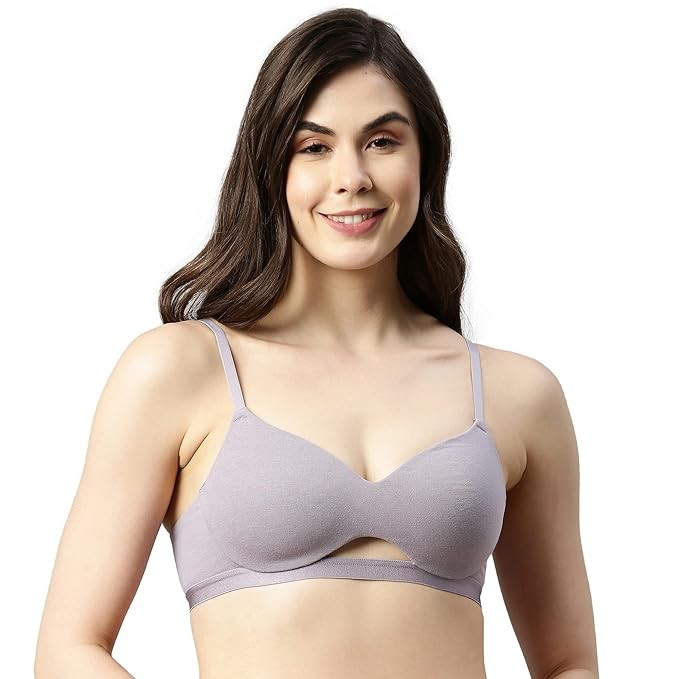 Enamor Innovations Cloudsoft, Invisi Neckline Women's Cotton Everyday T-Shirt Bra - Padded, Wirefree, Medium Coverage