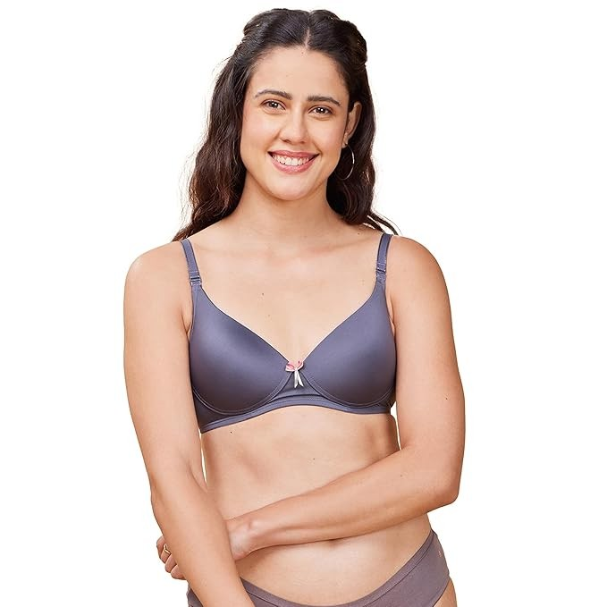 Enamor Medium Coverage Wirefree F023 Perfect Plunge Women T-Shirt Lightly Padded Bra