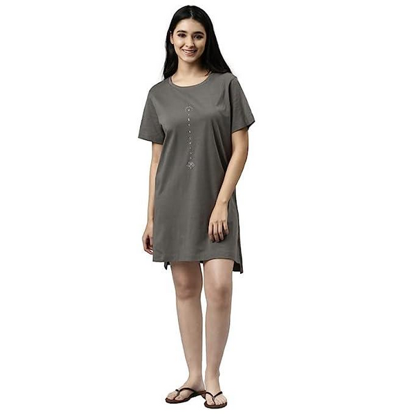 ENAMORE LADIES T-SHIRT MID-THIGH LENGTH R-NECK