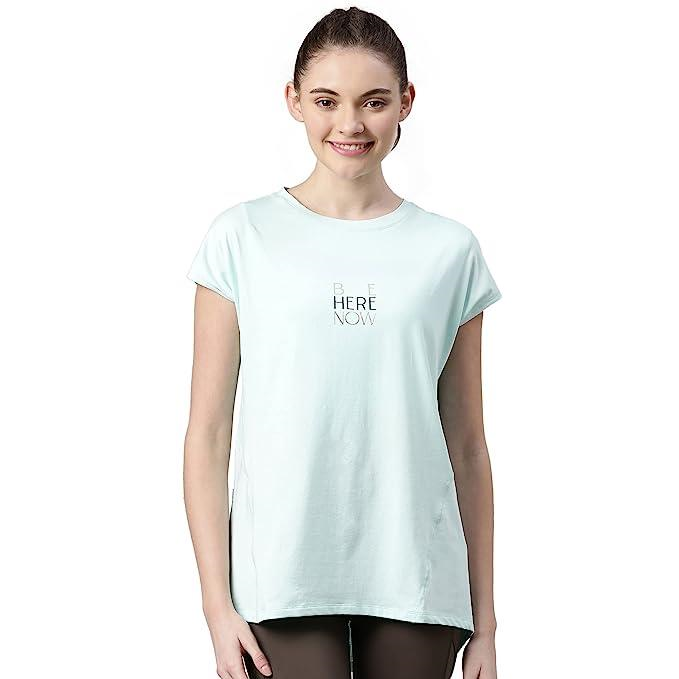 ENAMORE LADIES T-SHIRT R-NECK  DRY FIT COTTON SPANDEX WITH ANTIMICROBIAL FINISH ACTIVE STAY FRESH WORKOUT  T-SHIRT