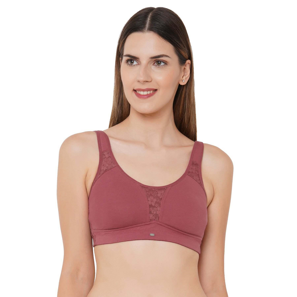 SOIE Women’s Full Coverage Minimizer Bra|Non Wired, Non Padded, Triple Layered Cups|Breathable Stretch Cotton with Lace & U-Back Support