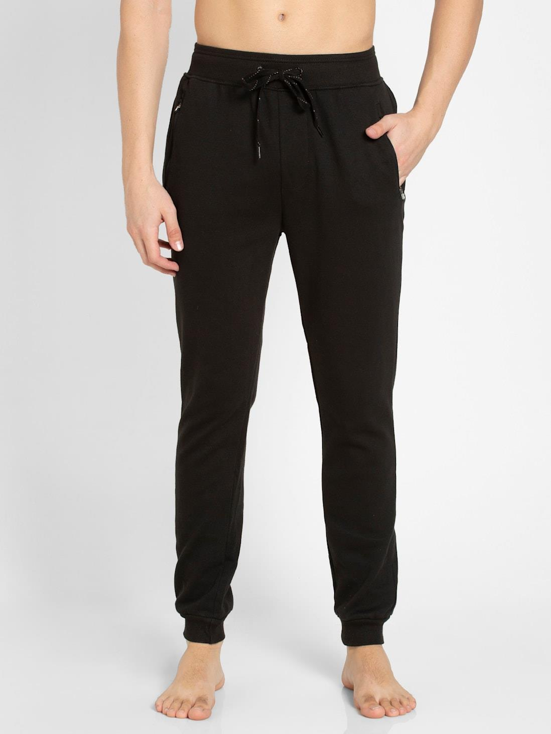 Jockey Men's Super Combed Cotton Rich Slim Fit Mid Rise Joggers with Zipper Pockets
