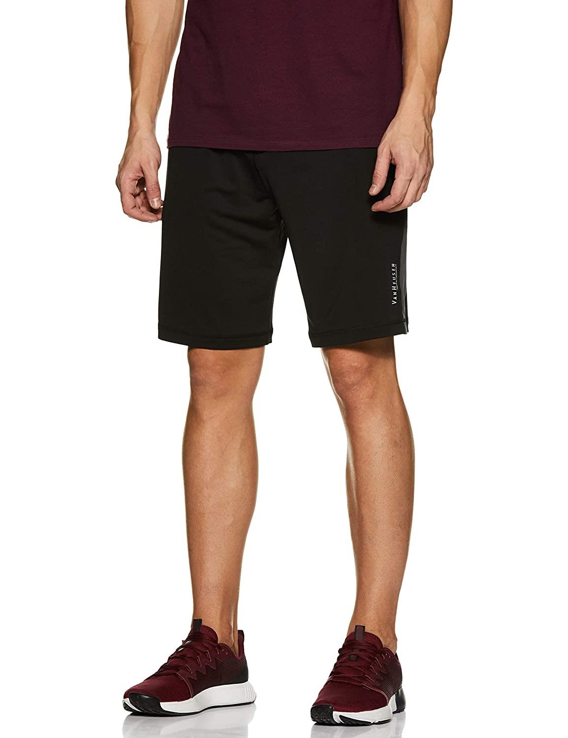 Van Heusen Men Active Sports Swift Dry Knit Shorts - High Stretch, Mesh Panel