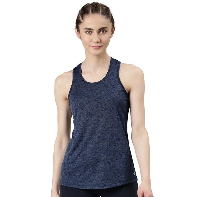 Enamor Sleeveless Round Neck Regular Length Tank T-Shirt - Slim Fit, Quick Dry, Antimicrobial