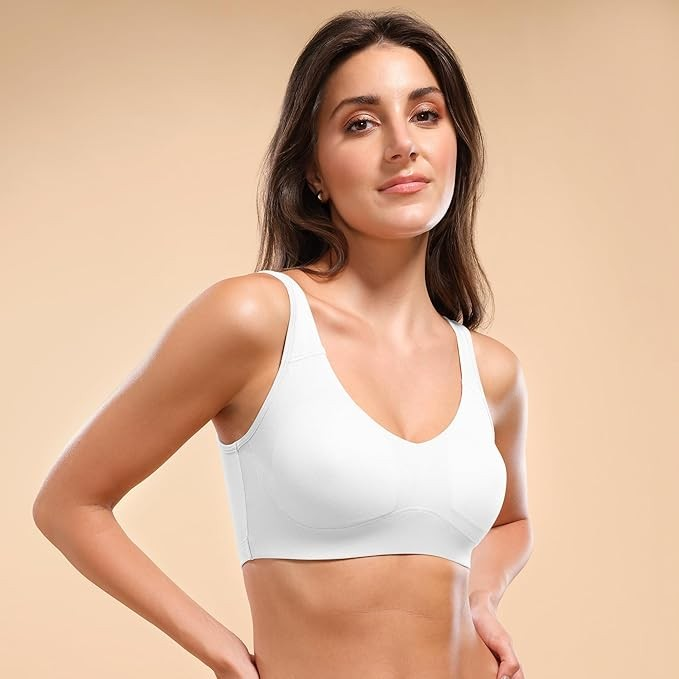 Enamor Easy Slip-On and Back Keyhole Women's Cotton Everyday Beginner's Bra - Padded, Wirefree, Full Coverage