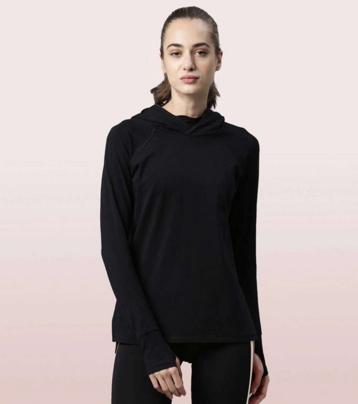ENAMORE LADIES HOODED MASK TEE|DRY FIT COTTON TEE WITH HOODY & MASK