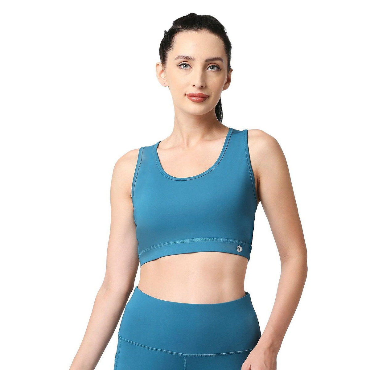 Soie Woman's Medium Impact Removable Cups Non Wired Racerback Activewear Sports Bra