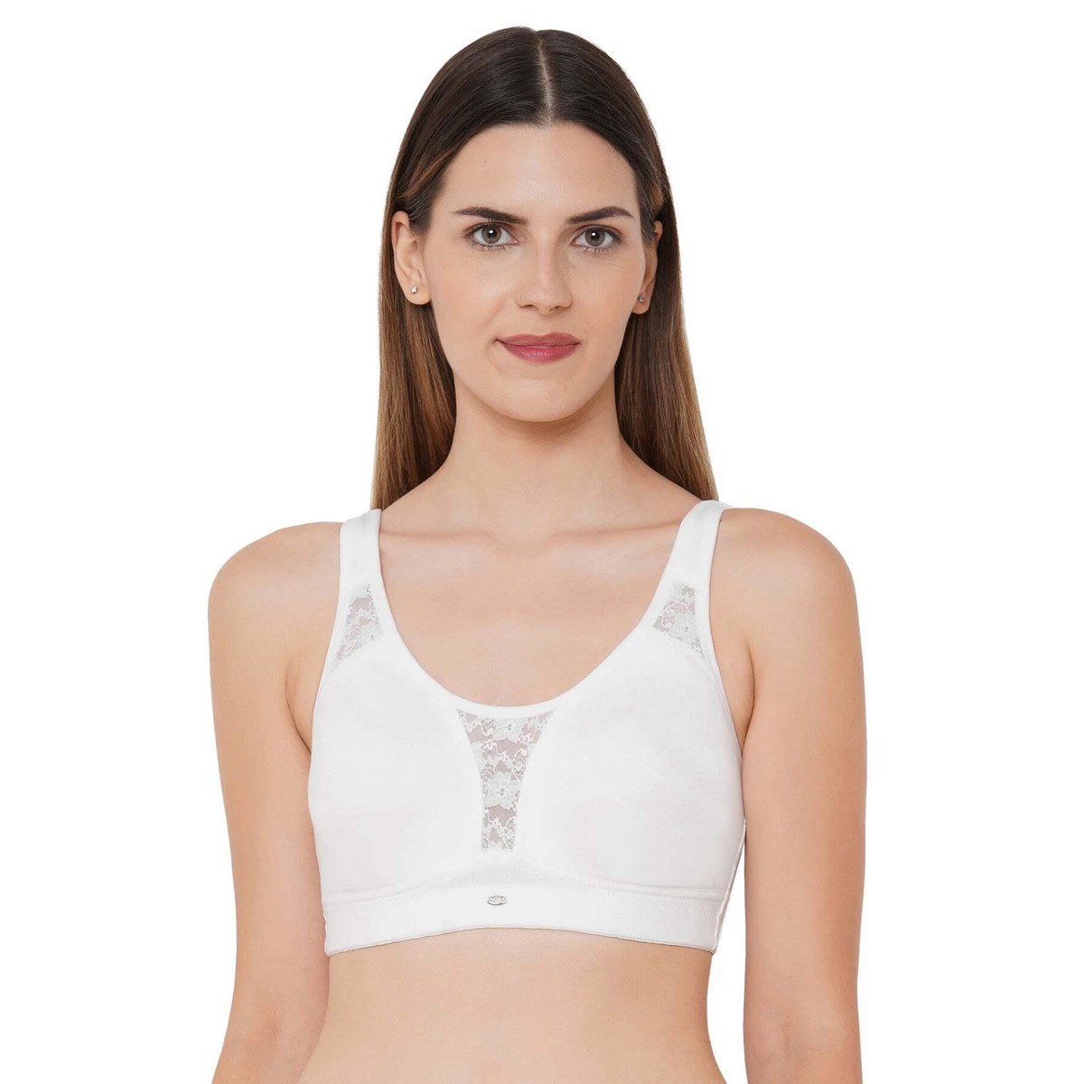 SOIE Women’s Full Coverage Minimizer Bra|Non Wired, Non Padded, Triple Layered Cups|Breathable Stretch Cotton with Lace & U-Back Support