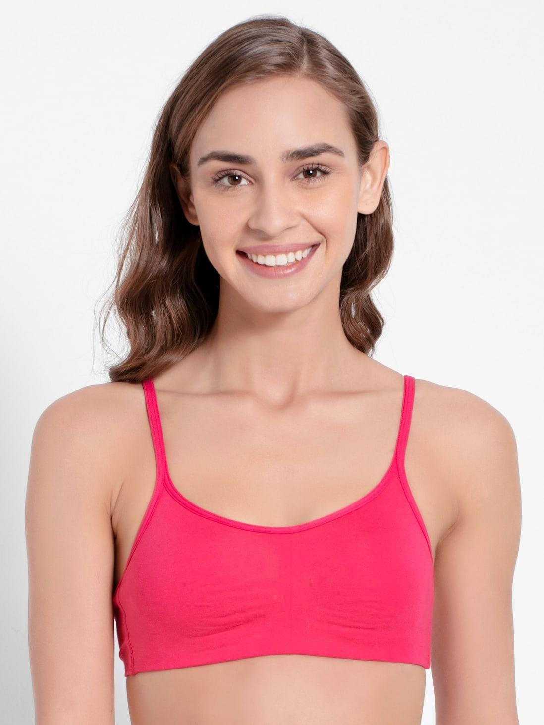Jockey  Women's Wirefree Non Padded Super Combed Cotton Elastane Stretch Full Coverage Beginners Bra with Adjustable Straps