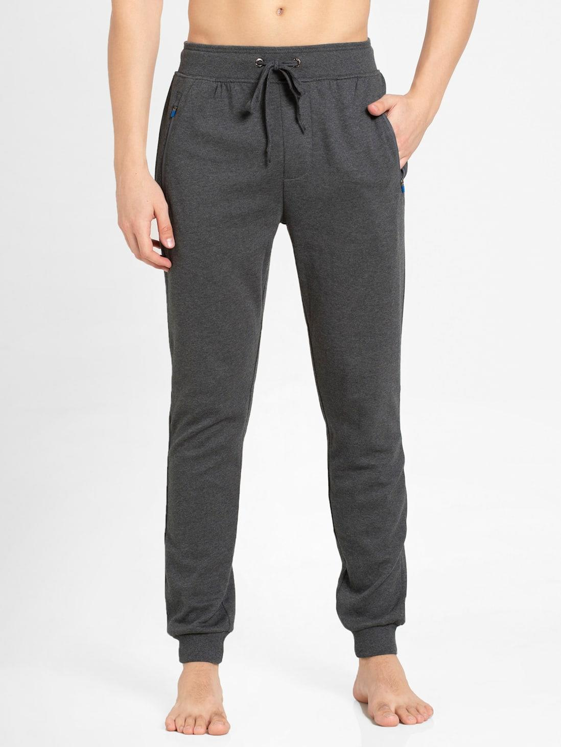 Jockey Men's Super Combed Cotton Rich Slim Fit Mid Rise Joggers with Zipper Pockets