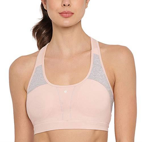 Enamor Medium Impact, Side Panel Shaping, Racer Back Women's Cotton Sports Bra - Padding with Removable Cups, Wirefree, High Coverage