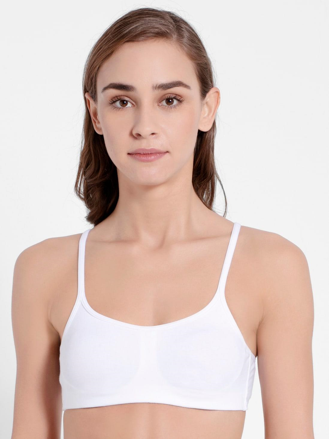 Jockey  Women's Wirefree Non Padded Super Combed Cotton Elastane Stretch Full Coverage Beginners Bra with Adjustable Straps