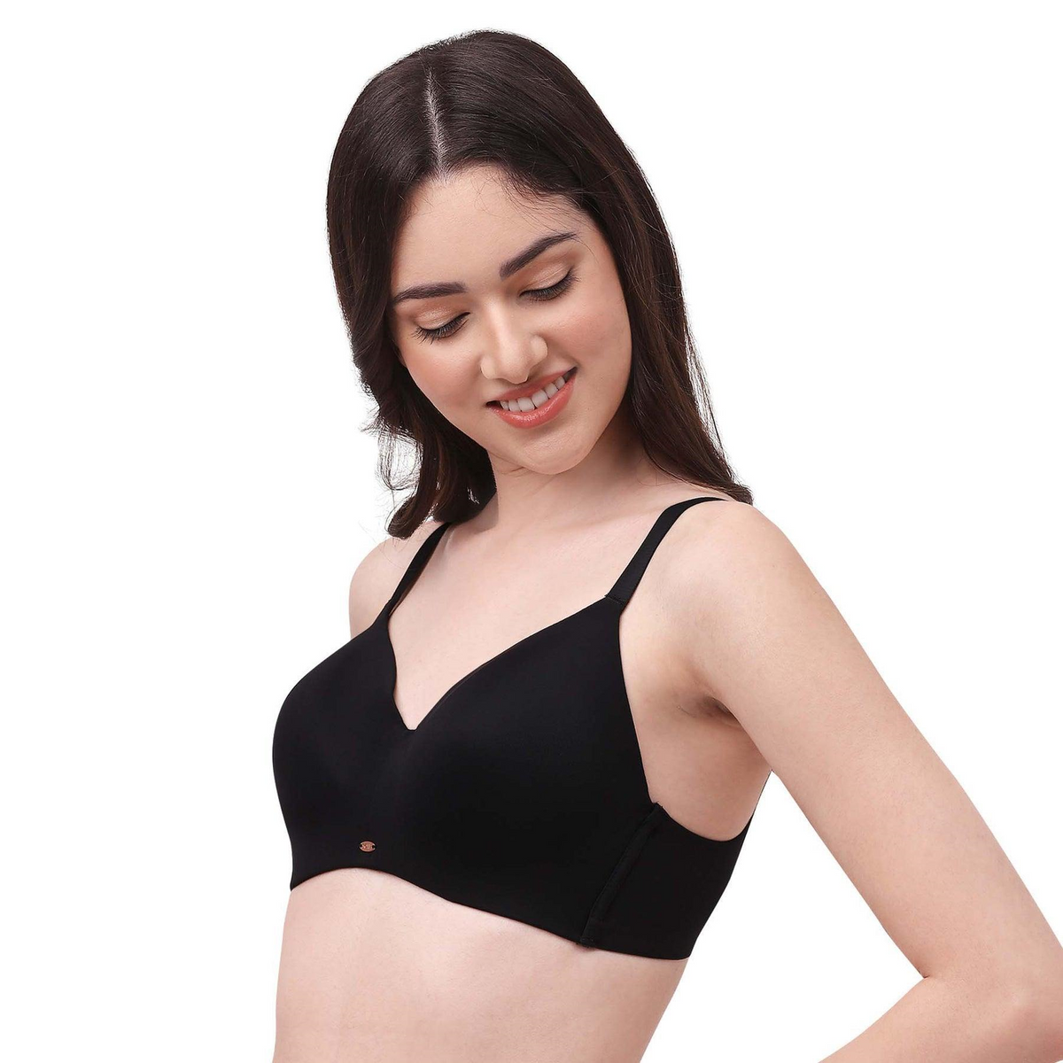 SOIE Women’s Full Coverage Padded Non-Wired Seamless T-Shirt Bra | Ultra Soft Nylon Spandex with Adjustable Straps, Side Support & Smooth Invisible Finish