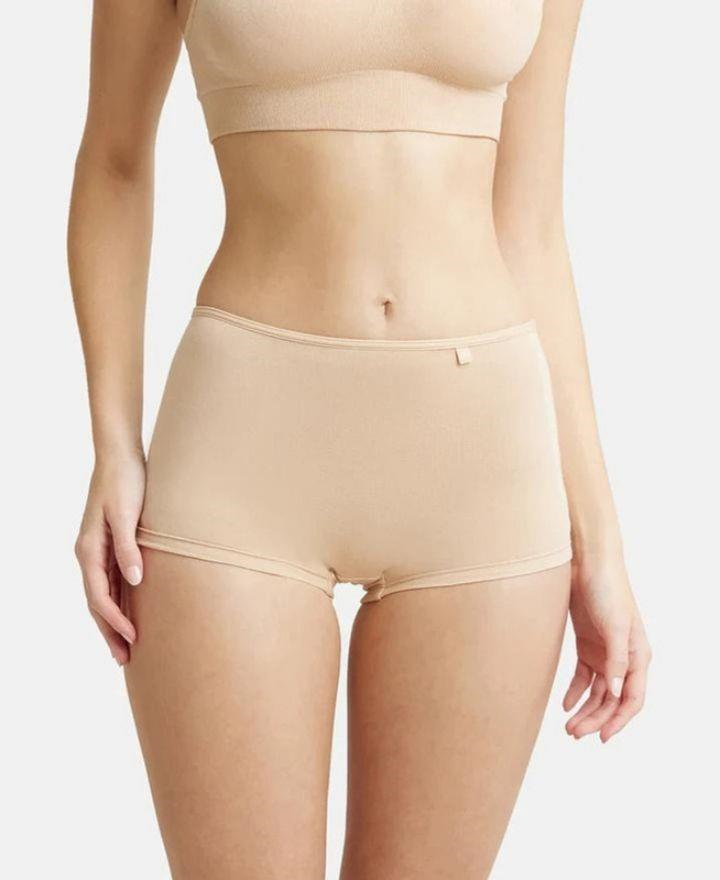 Jockey  Women's High Coverage Super Combed Cotton Elastane Stretch Mid Waist Boy Shorts Panty with Concealed Waistband and Stay Fresh Treatment