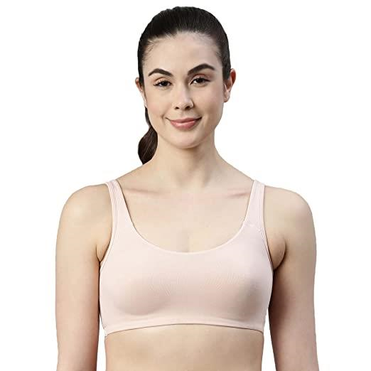Enamor Low Impact Women's Cotton Everyday Sports Bra - All Day Comfort, Non Padded, Wirefree, High Coverage
