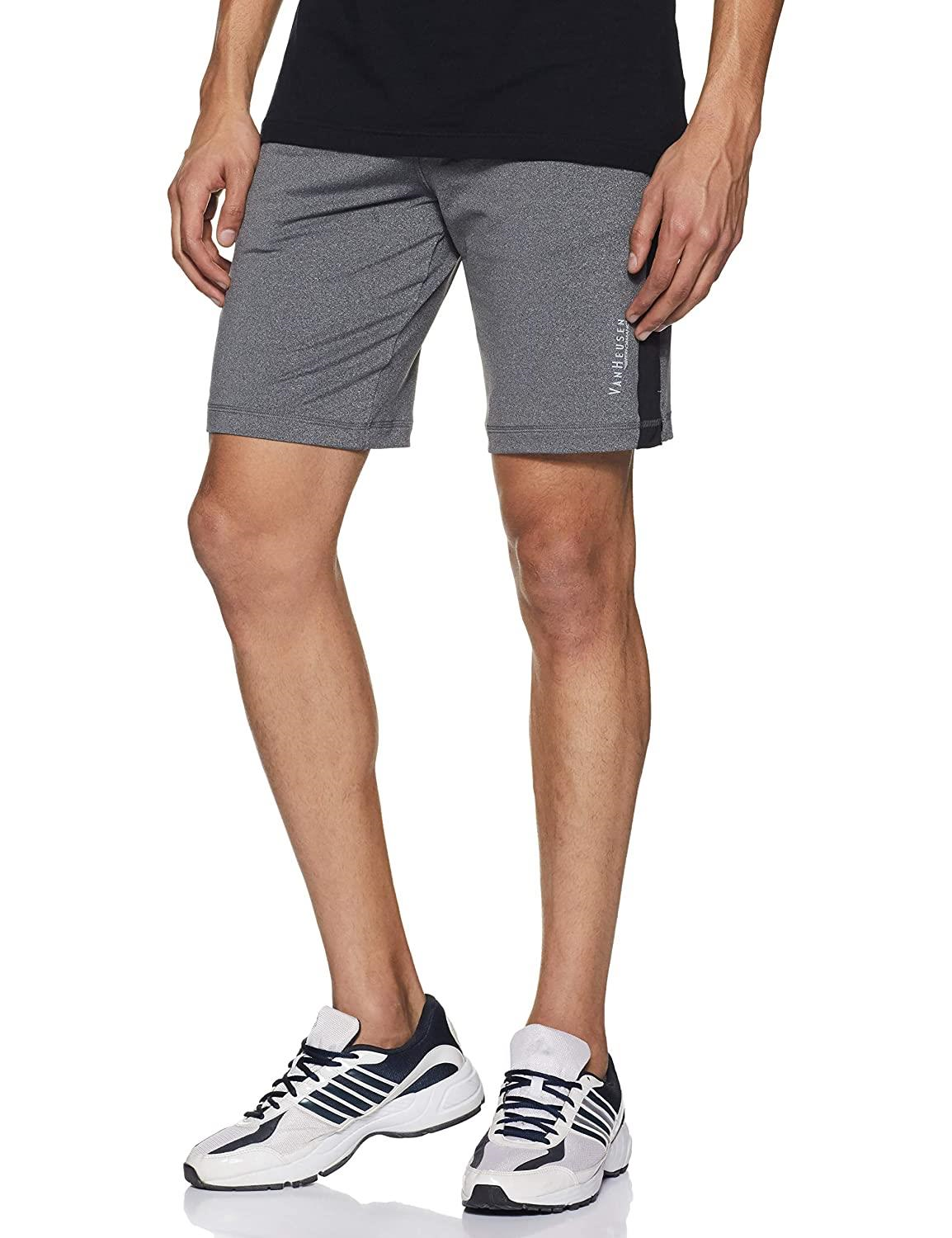 Van Heusen Men Active Sports Swift Dry Knit Shorts - High Stretch, Mesh Panel