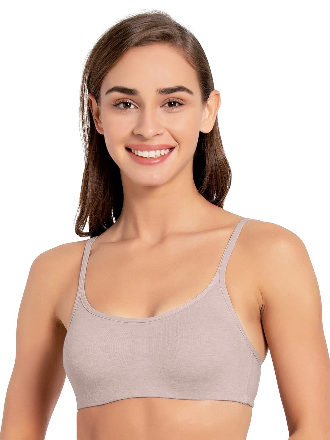 Jockey  Women's Wirefree Non Padded Super Combed Cotton Elastane Stretch Full Coverage Beginners Bra with Adjustable Straps