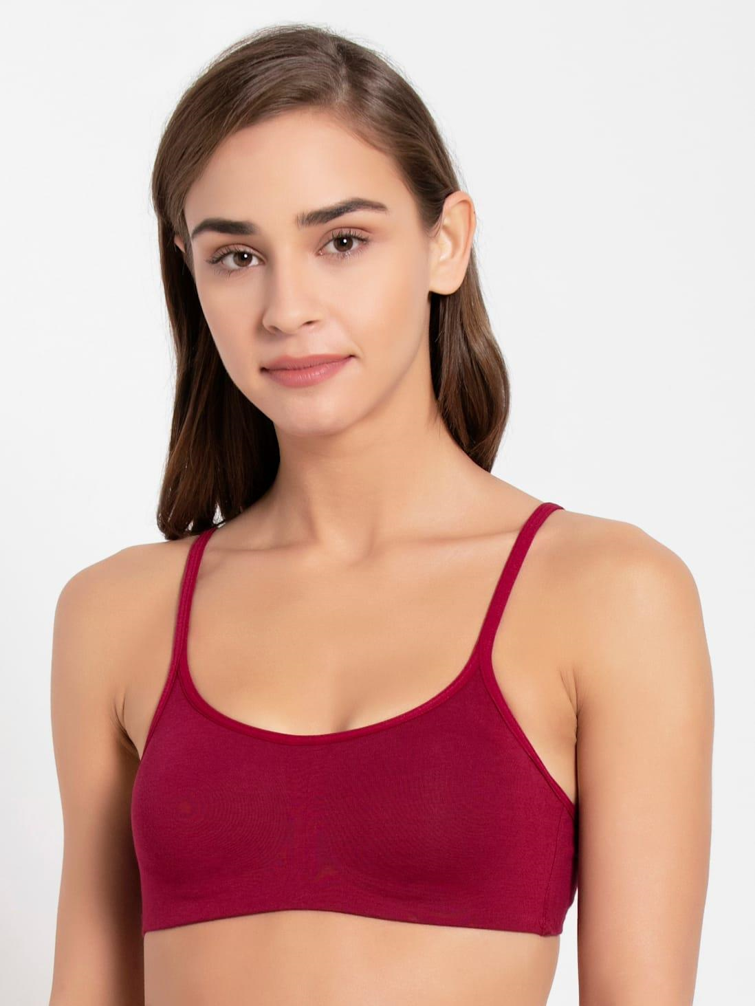 Jockey  Women's Wirefree Non Padded Super Combed Cotton Elastane Stretch Full Coverage Beginners Bra with Adjustable Straps