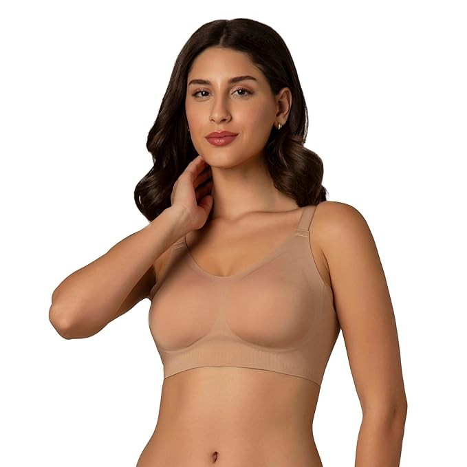 Amante Non Padded Non Wired Full Coverage Invisible Support Seamless Adjustable Straps Skins Invisi Support Bra BRA02001