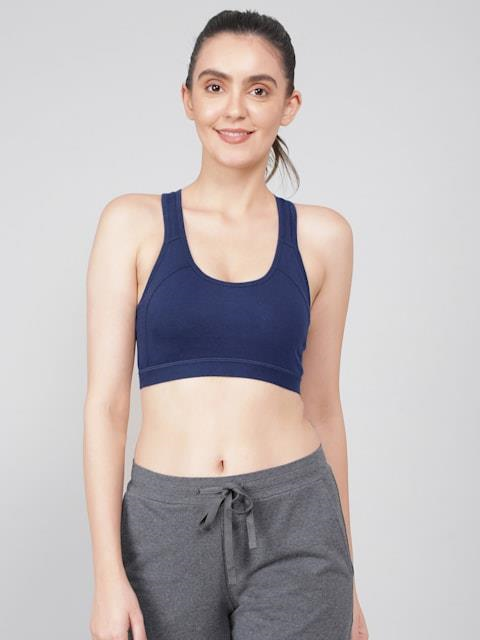 Jockey 1380 Women Super Combed Cotton Active Bra | Wirefree | Padded | Racer Back Styling |
