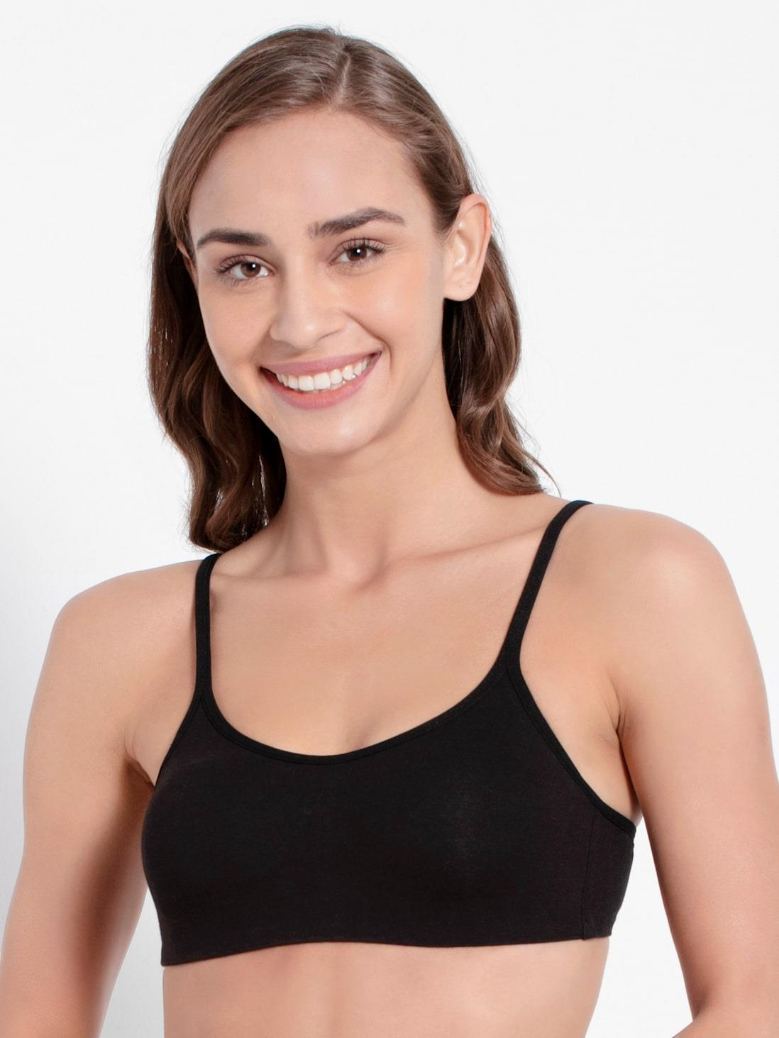 Jockey  Women's Wirefree Non Padded Super Combed Cotton Elastane Stretch Full Coverage Beginners Bra with Adjustable Straps