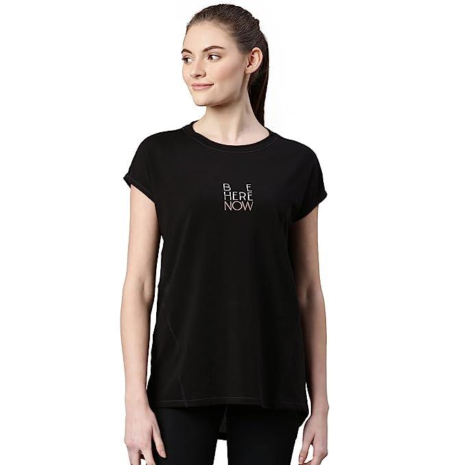ENAMORE LADIES T-SHIRT R-NECK  DRY FIT COTTON SPANDEX WITH ANTIMICROBIAL FINISH ACTIVE STAY FRESH WORKOUT  T-SHIRT