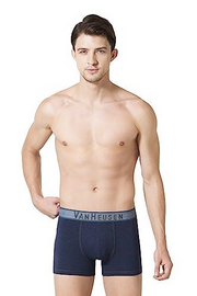 VH MEN TRUNK COTTON ELASTANE - DENIM JACQUARD WAIST, PLUSH BACK ELASTICIZED WAISTBAND TRUNK