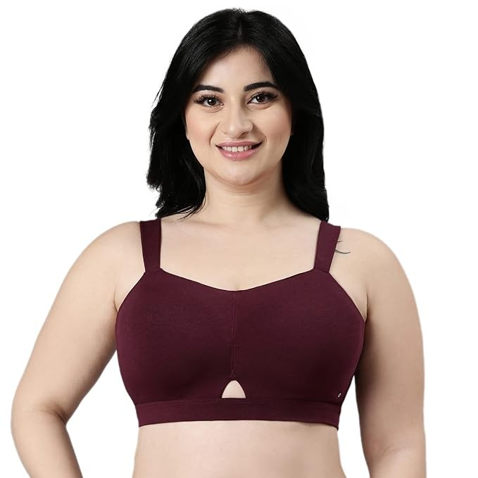 Enamor Innovations Cloudsoft Invisi Bonded Neck Women's Everyday Cotton Minimizer Bra - Padded, Wirefree, Full Coverage