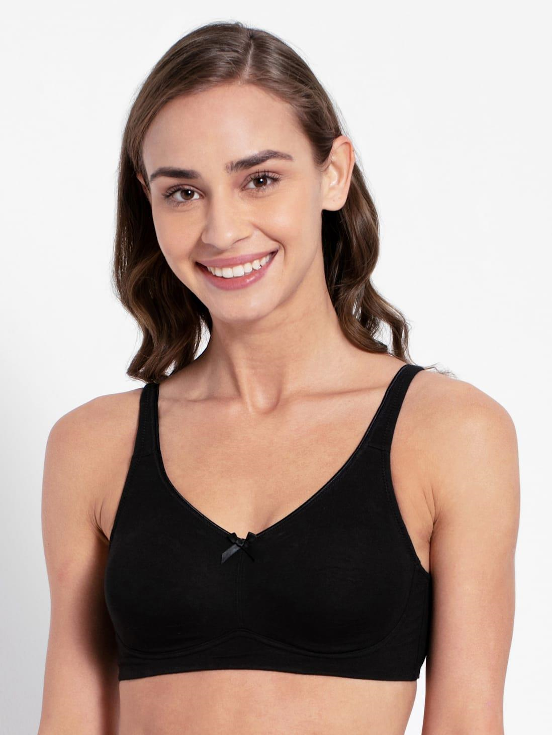 Jockey  Women's Everyday Bra | Wirefree | Non Padded | Full Coverage | Concealed Shaper Panel | Super Combed Cotton Elastane Fabric