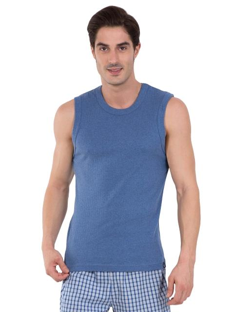Jockey Men's Super Combed Cotton Rib Solid Slim Fit Round Neck Muscle Vest
