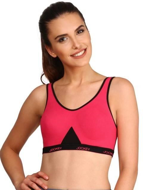 Jockey  Women Super Combed Cotton Elastane Active Bra | Wirefree | Non Padded | Full Coverage Slip-On with Wider Straps