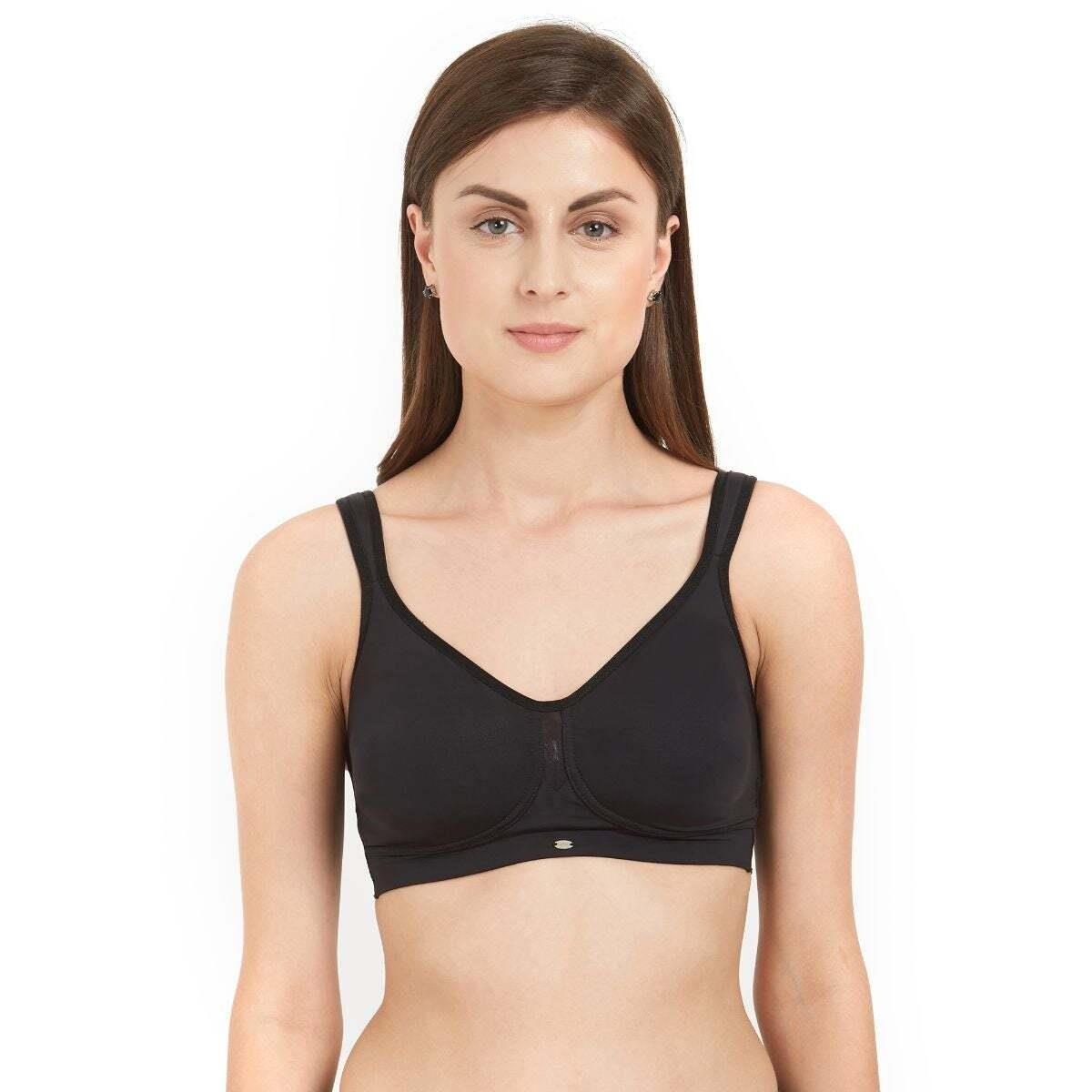 SOIE Women’s Full Coverage Minimizer Bra ,Non Padded, Non Wired,Nylon Spandex , Broad Cushioned Straps,High Side Coverage & Side Support