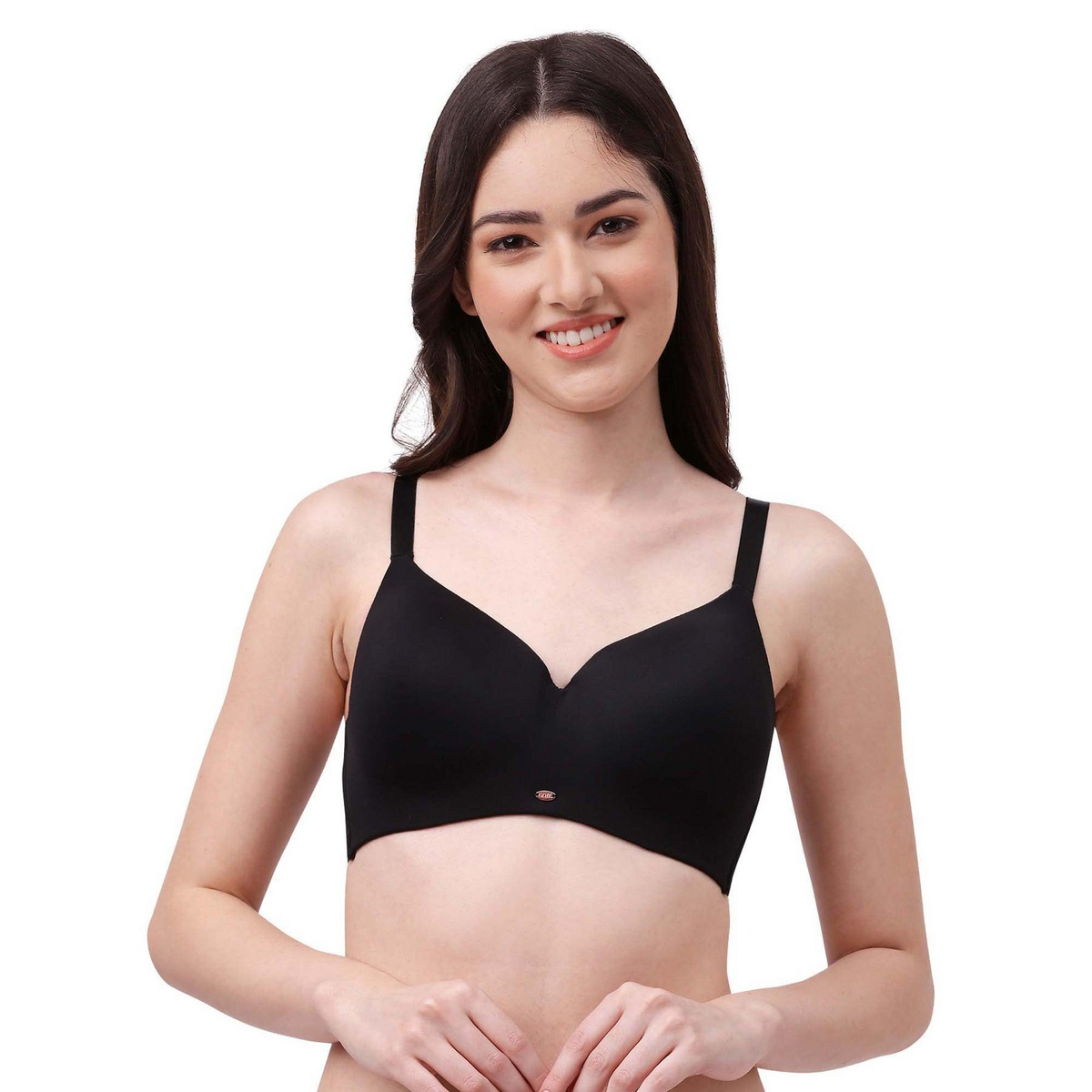 SOIE Women’s Full Coverage Padded Non-Wired Seamless T-Shirt Bra | Ultra Soft Nylon Spandex with Adjustable Straps, Side Support & Smooth Invisible Finish