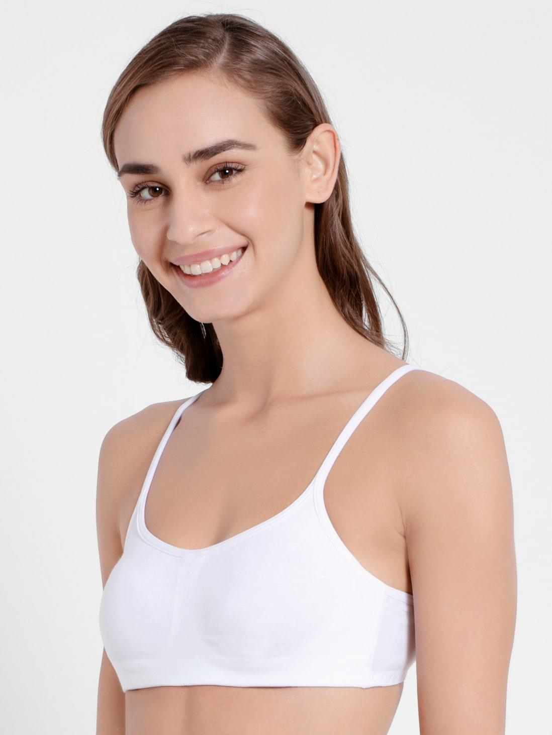 Jockey  Women's Wirefree Non Padded Super Combed Cotton Elastane Stretch Full Coverage Beginners Bra with Adjustable Straps