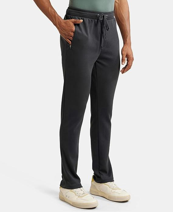 Jockey Men's Super Combed Cotton Rich Pique Interlock Fabric Slim Fit Mid Rise Trackpants with Side and Back Pockets