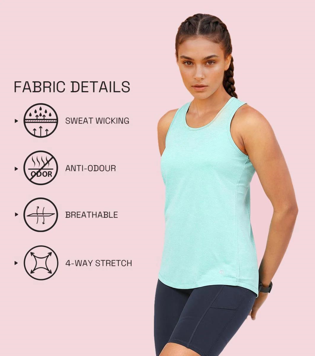 Enamor Sleeveless Round Neck Regular Length Tank T-Shirt - Slim Fit, Quick Dry, Antimicrobial