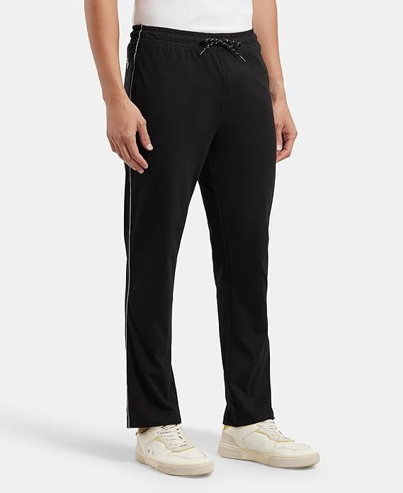 Jockey Men's Super Combed Cotton Rich Regular Fit Mid Rise Trackpants with Side Pockets