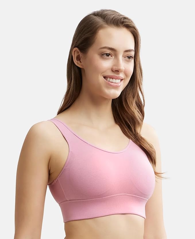 Jockey Women Rayon Lounge Bra | Wirefree | Padded | Full Coverage with Removable Pads | Tencel Lyocell Fabric
