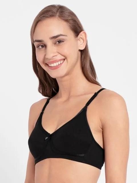 Jockey  Women's Wirefree Non Padded Super Combed Cotton Elastane Stretch Medium Coverage Cross Over Everyday Bra with Adjustable Straps