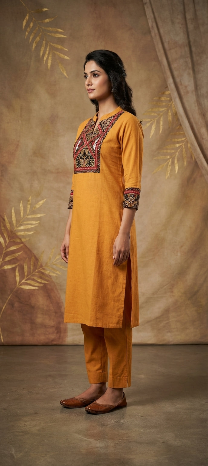Classic Ethnic Embroidered Kurti Pant Set for Women