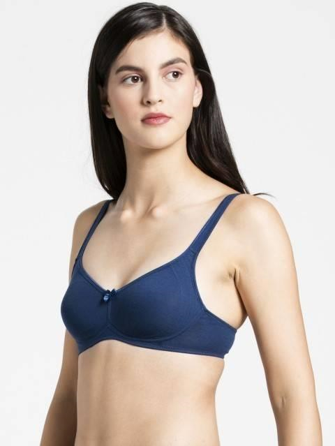 Jockey  Women Super Combed Cotton Elastane Everyday Bra | Wirefree | Non Padded | Full Coverage with Contoured Shaper Panel | Fabric