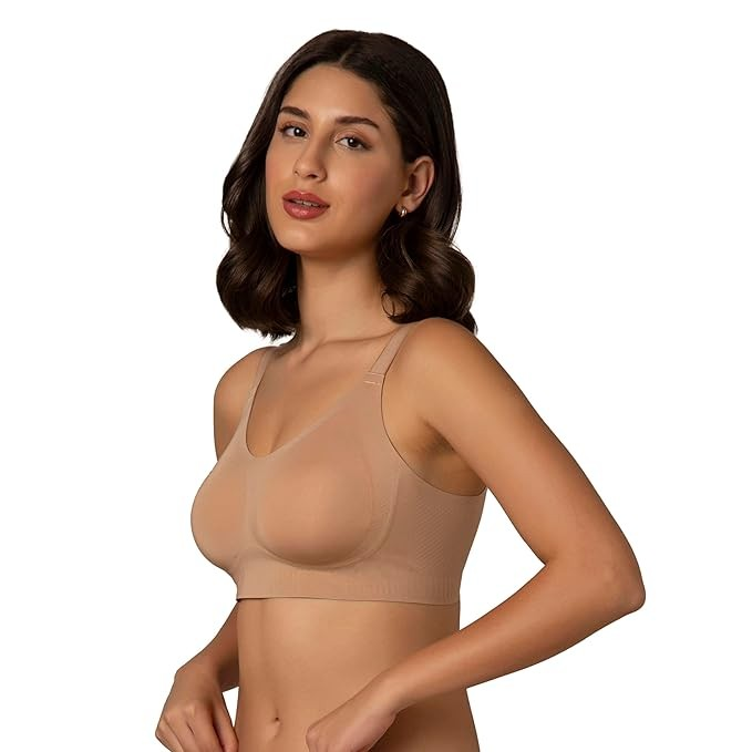 Amante Non Padded Non Wired Full Coverage Invisible Support Seamless Adjustable Straps Skins Invisi Support Bra BRA02001
