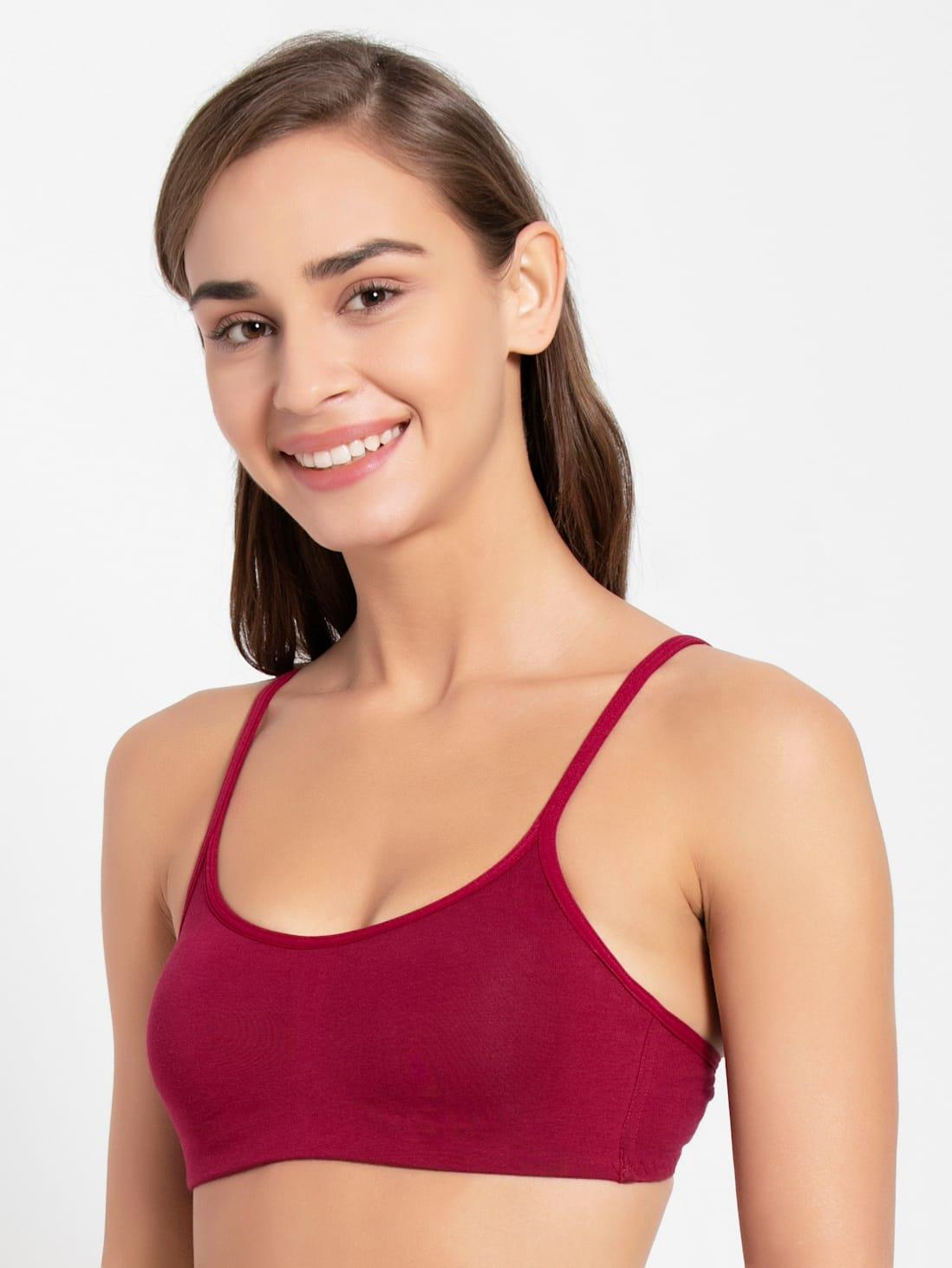 Jockey  Women's Wirefree Non Padded Super Combed Cotton Elastane Stretch Full Coverage Beginners Bra with Adjustable Straps