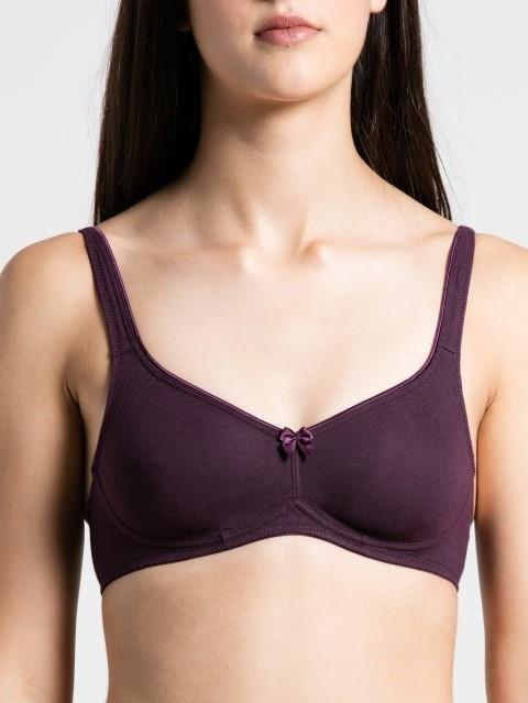 Jockey  Women Super Combed Cotton Elastane Everyday Bra | Wirefree | Non Padded | Full Coverage with Contoured Shaper Panel | Fabric
