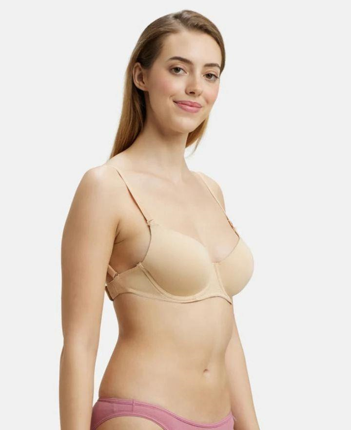 Jockey Women's Wired Padded Soft Touch Microfiber Elastane Stretch Medium Coverage Multiway Backless Bra