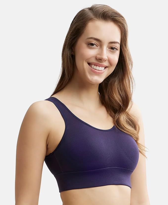 Jockey Women Rayon Lounge Bra | Wirefree | Padded | Full Coverage with Removable Pads | Tencel Lyocell Fabric