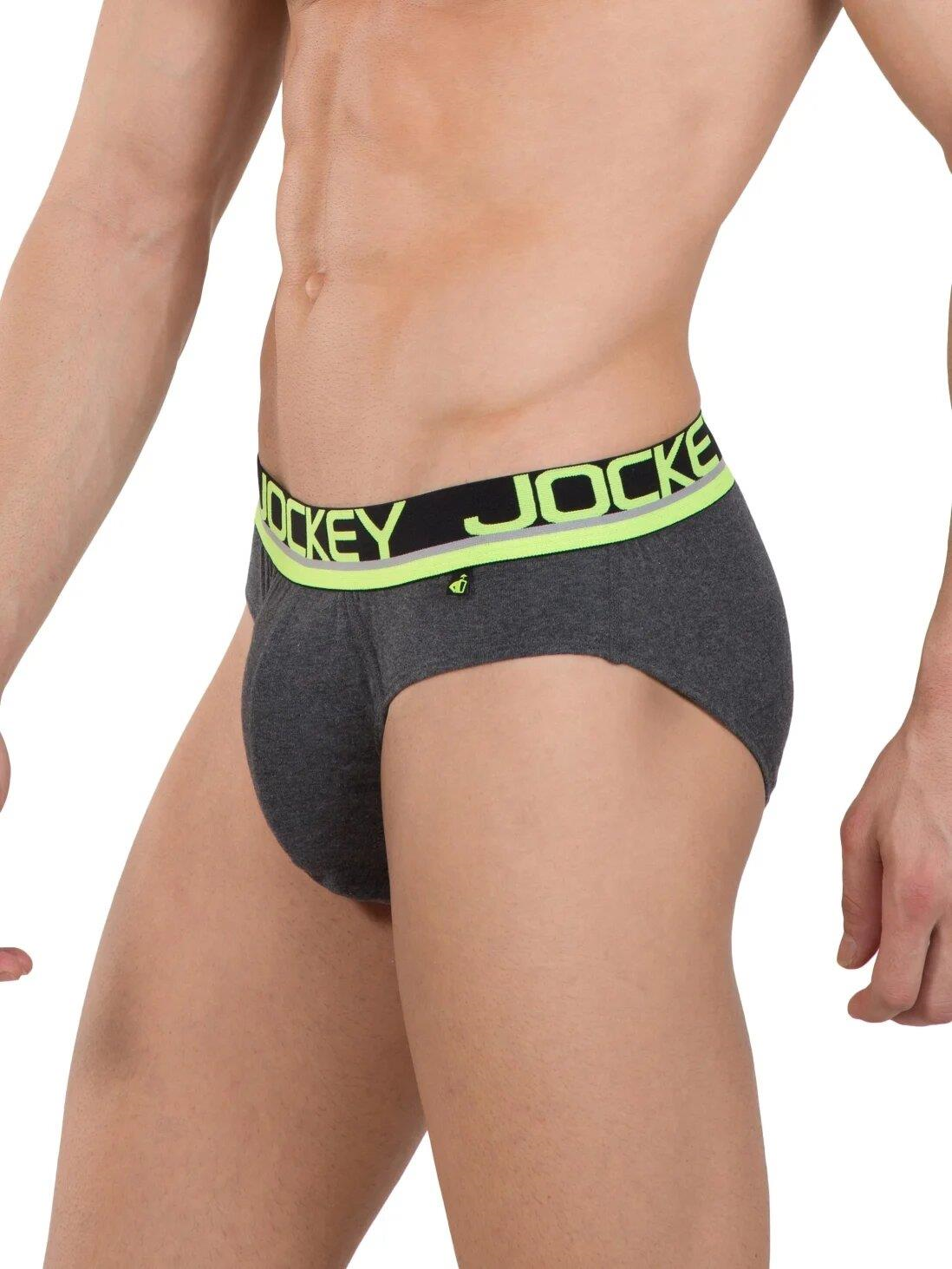 Jockey FP02 Men's Super Combed Cotton Rib Solid Brief with Ultrasoft Waistband