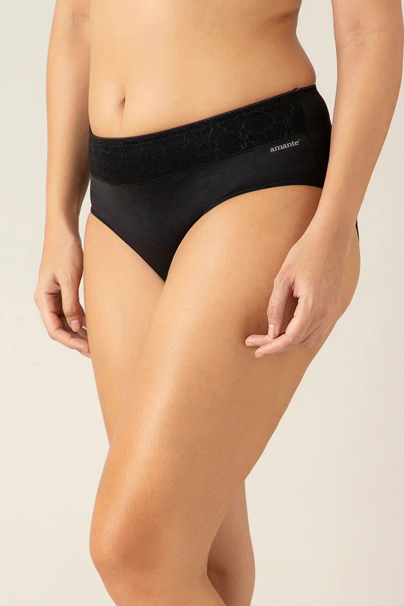 AMANTE HIPSTER PANTY BACK COVERAGE MID-WAISTED PANTY