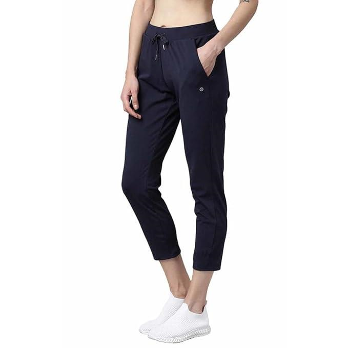Enamor Mid Rise 7/8th Length Drawstring Closure Travel Pants for Women - Relaxed Fit, Quick Dry, Antimicrobial